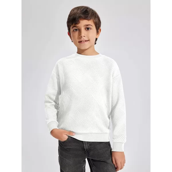 Haloumoning Boys Geometric Texture Sweatshirts Fashion Crewneck Long Sleeve Pullover Shirts 5-14 Years