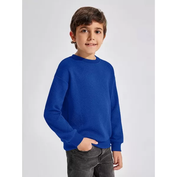 Haloumoning Boys Geometric Texture Sweatshirts Fashion Crewneck Long Sleeve Pullover Shirts 5-14 Years