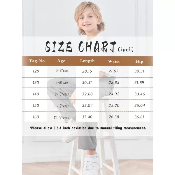 Haloumoning Boys Hiking Convertible Pants Kids Drawstring Elastic Waist Quick Dry Pants with Pockets 5-14 Years