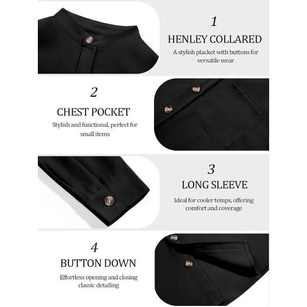 Haloumoning Boys Mandarin Collar Long Sleeve Button Down Shirts 5-14 Years
