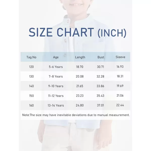 Haloumoning Boys Mandarin Collar Long Sleeve Button Down Shirts 5-14 Years