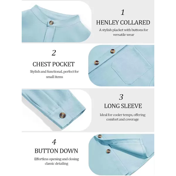 Haloumoning Boys Mandarin Collar Long Sleeve Button Down Shirts 5-14 Years