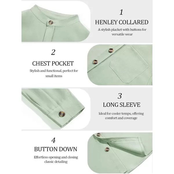 Haloumoning Boys Mandarin Collar Long Sleeve Button Down Shirts 5-14 Years