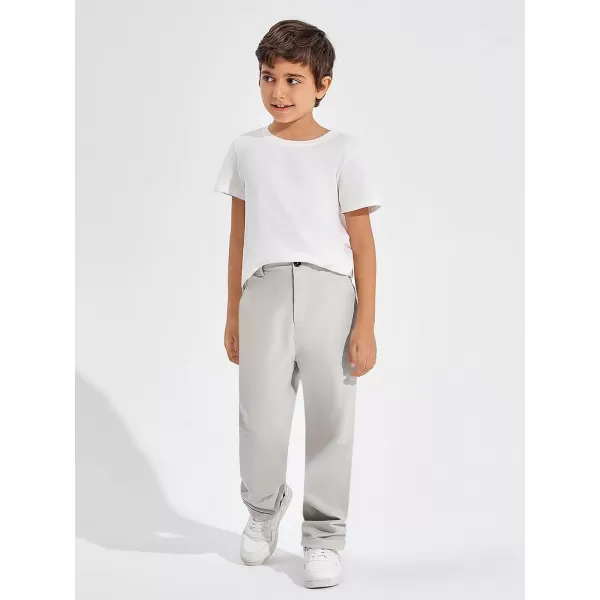 Haloumoning Boys Pants High Waisted Slim Fit Pants School Uniform Chino Pants 5-14 Years