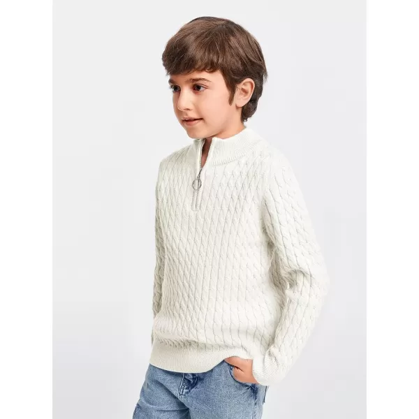 Haloumoning Boys Quarter Zip Cable Knit Sweater Kids Fall Mock Neck Pullover Clothes 5-14 Years