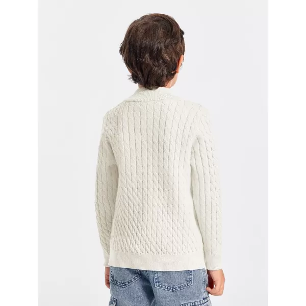 Haloumoning Boys Quarter Zip Cable Knit Sweater Kids Fall Mock Neck Pullover Clothes 5-14 Years
