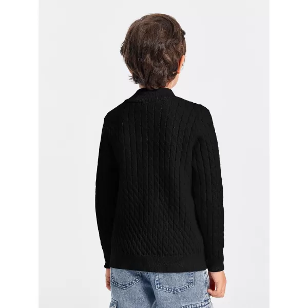 Haloumoning Boys Quarter Zip Cable Knit Sweater Kids Fall Mock Neck Pullover Clothes 5-14 Years