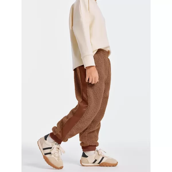Haloumoning Boys Side Stripe Fleece Joggers Casual Elastic Waist Warm Pants with Pockets