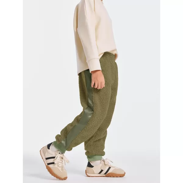 Haloumoning Boys Side Stripe Fleece Joggers Casual Elastic Waist Warm Pants with Pockets