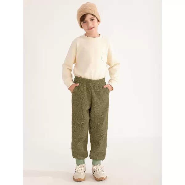 Haloumoning Boys Side Stripe Fleece Joggers Casual Elastic Waist Warm Pants with Pockets