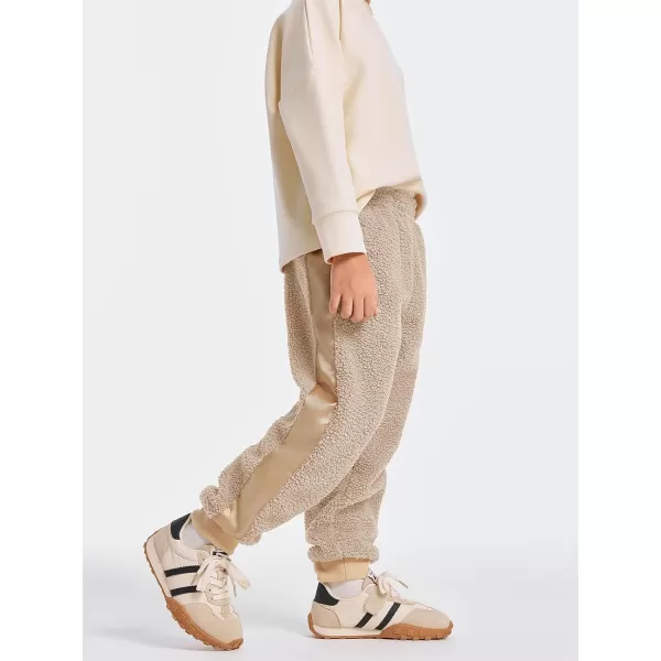 Haloumoning Boys Side Stripe Fleece Joggers Casual Elastic Waist Warm Pants with Pockets