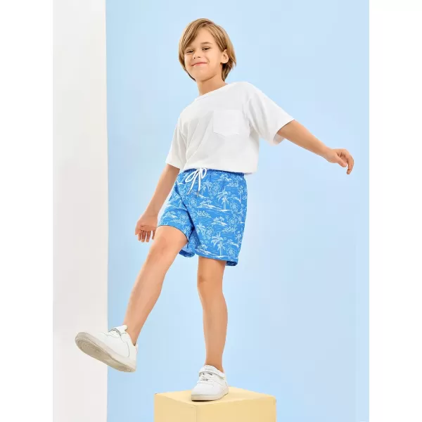Haloumoning Boys Swim Trunks with Compression Liner Swim Shorts Quick Dry 2 in 1 Beach Shorts 5-14Y