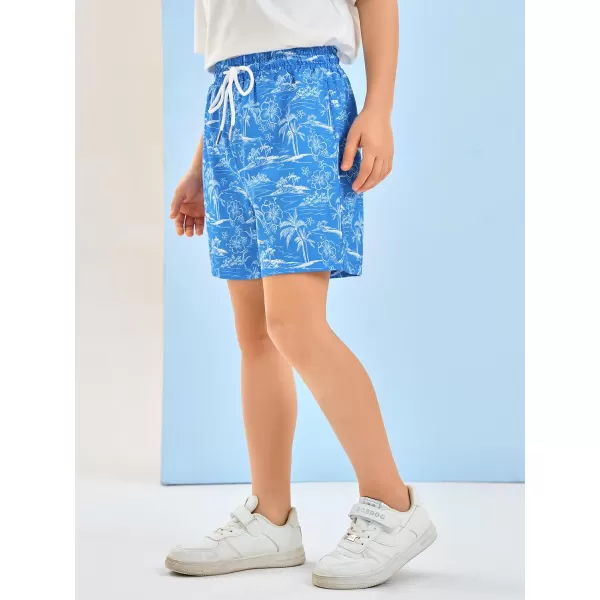 Haloumoning Boys Swim Trunks with Compression Liner Swim Shorts Quick Dry 2 in 1 Beach Shorts 5-14Y