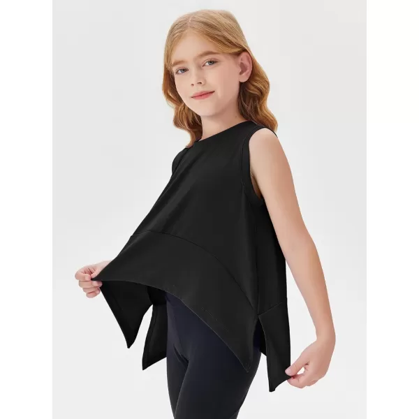 Haloumoning Girls Athletic Tank Top Kids Summer Cute Crop Tops Workout Yoga Sports Shirt 5-14 Years