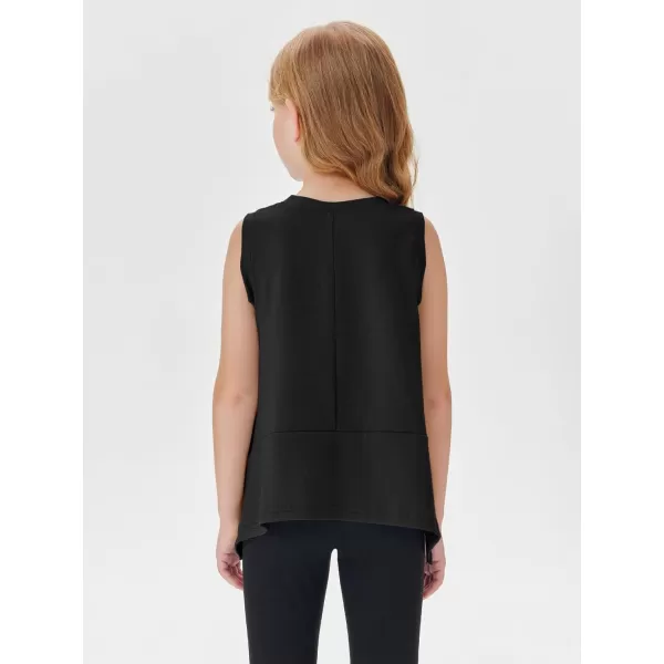 Haloumoning Girls Athletic Tank Top Kids Summer Cute Crop Tops Workout Yoga Sports Shirt 5-14 Years