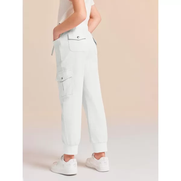 Haloumoning Girls Drawstring Cargo Jogger Pants Kids Quick Dry Slim Fit Sweatpants with Pockets 5-14Years
