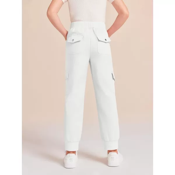 Haloumoning Girls Drawstring Cargo Jogger Pants Kids Quick Dry Slim Fit Sweatpants with Pockets 5-14Years