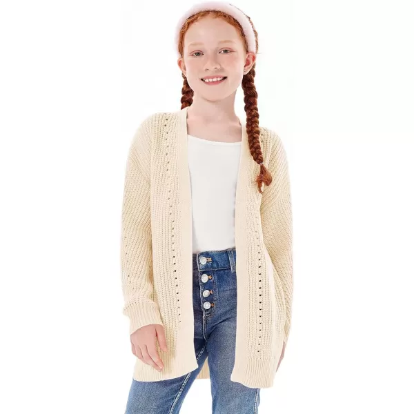Haloumoning Girls Open Front Cardigan Sweaters Kids Fall Fashion Side Slit Outerwear 5-14 Years