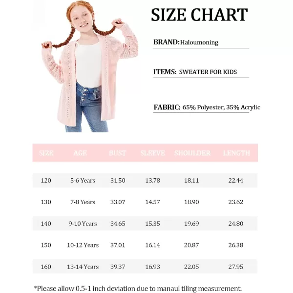 Haloumoning Girls Open Front Cardigan Sweaters Kids Fall Fashion Side Slit Outerwear 5-14 Years