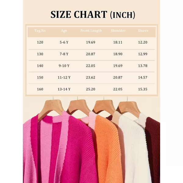 Haloumoning Girls Oversized Batwing Sleeve Cardigan Sweaters Kids Fashion Open Front Color Block Outerwear