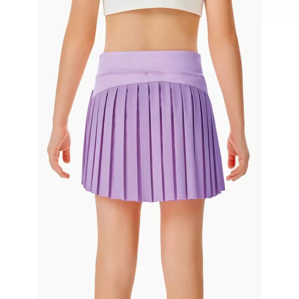 Haloumoning Girls Pleated Skirts with Shorts Athletic Tennis Skorts Sport Performance Skirt with Pockets 4-14 Years