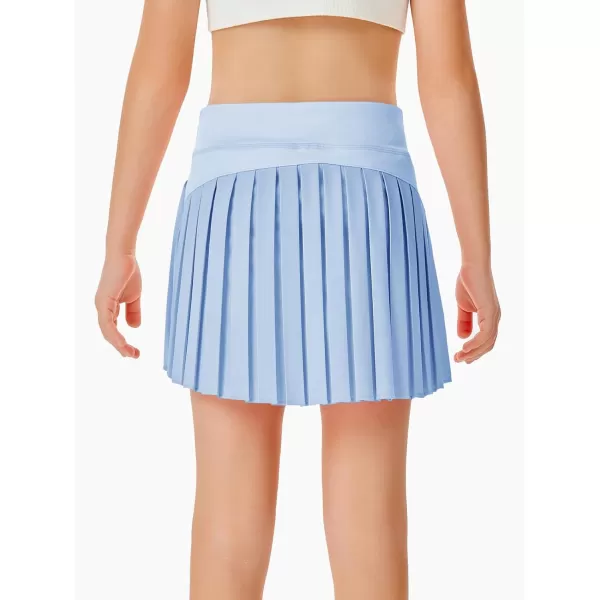 Haloumoning Girls Pleated Skirts with Shorts Athletic Tennis Skorts Sport Performance Skirt with Pockets 4-14 Years