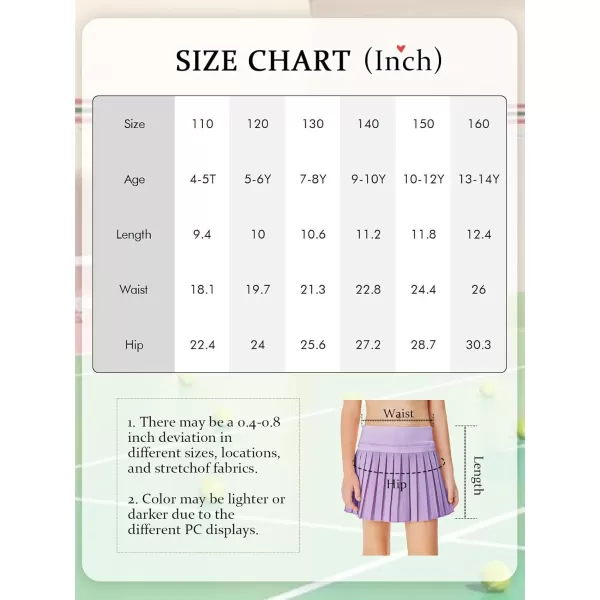 Haloumoning Girls Pleated Skirts with Shorts Athletic Tennis Skorts Sport Performance Skirt with Pockets 4-14 Years