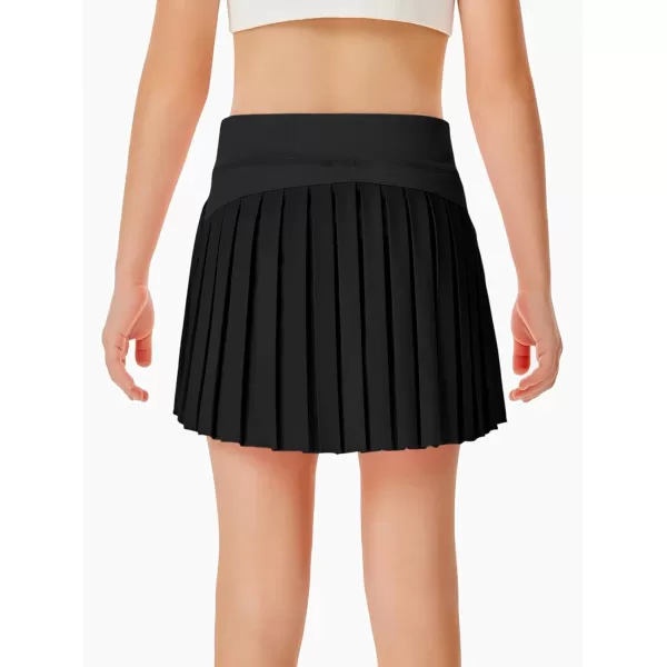 Haloumoning Girls Pleated Skirts with Shorts Athletic Tennis Skorts Sport Performance Skirt with Pockets 4-14 Years