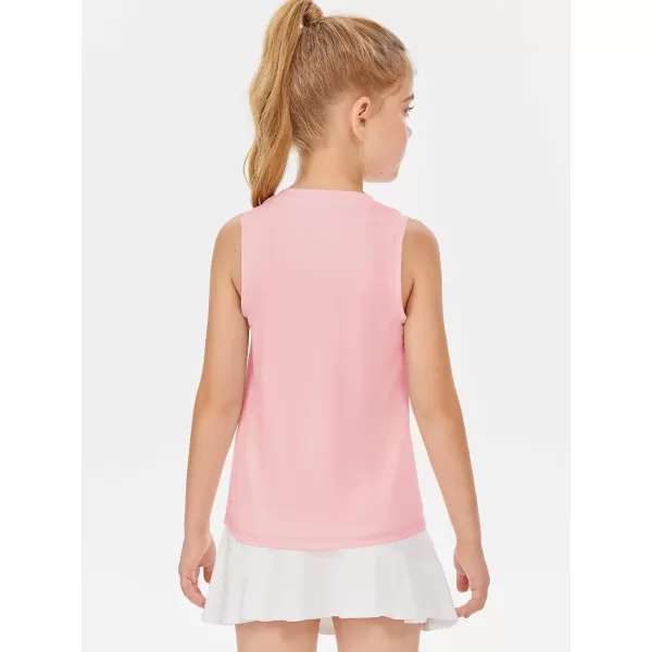 Haloumoning Girls Tank Tops Kids Sleeveless Athletic Lightweight Cute Summer Top Dancewear 5-14 Years