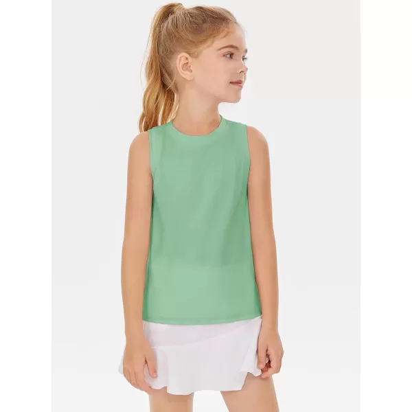 Haloumoning Girls Tank Tops Kids Sleeveless Athletic Lightweight Cute Summer Top Dancewear 5-14 Years