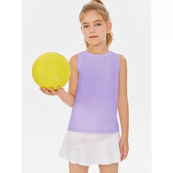 Haloumoning Girls Tank Tops Kids Sleeveless Athletic Lightweight Cute Summer Top Dancewear 5-14 Years