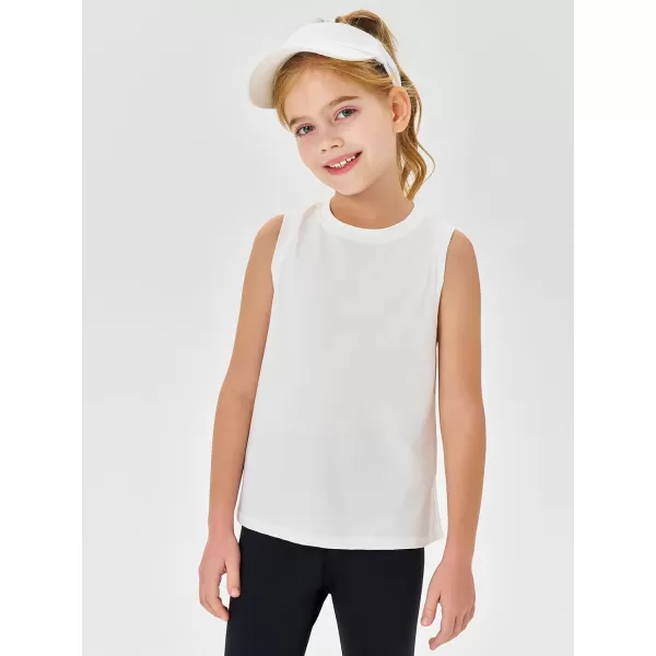 Haloumoning Girls Tank Tops Kids Sleeveless Athletic Lightweight Cute Summer Top Dancewear 5-14 Years
