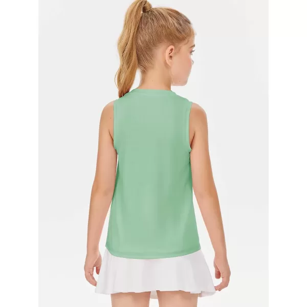 Haloumoning Girls Tank Tops Kids Sleeveless Athletic Lightweight Cute Summer Top Dancewear 5-14 Years