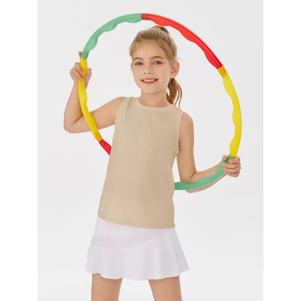 Haloumoning Girls Tank Tops Kids Sleeveless Athletic Lightweight Cute Summer Top Dancewear 5-14 Years