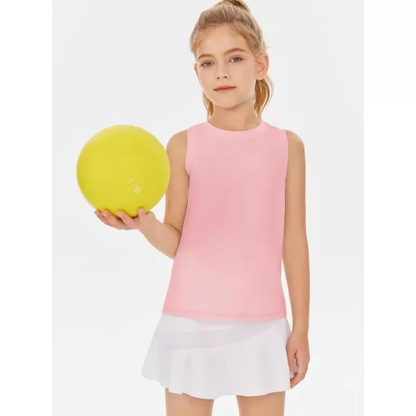 Haloumoning Girls Tank Tops Kids Sleeveless Athletic Lightweight Cute Summer Top Dancewear 5-14 Years