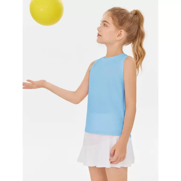 Haloumoning Girls Tank Tops Kids Sleeveless Athletic Lightweight Cute Summer Top Dancewear 5-14 Years