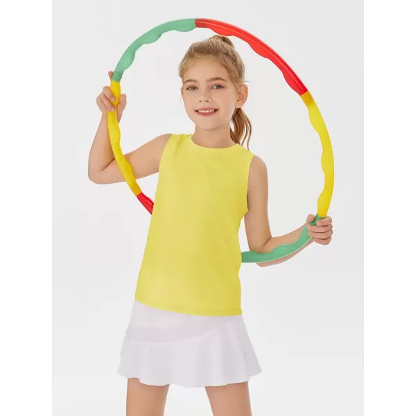 Haloumoning Girls Tank Tops Kids Sleeveless Athletic Lightweight Cute Summer Top Dancewear 5-14 Years