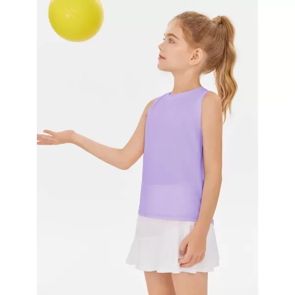 Haloumoning Girls Tank Tops Kids Sleeveless Athletic Lightweight Cute Summer Top Dancewear 5-14 Years