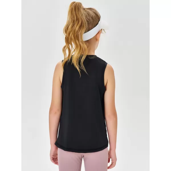 Haloumoning Girls Tank Tops Kids Sleeveless Athletic Lightweight Cute Summer Top Dancewear 5-14 Years