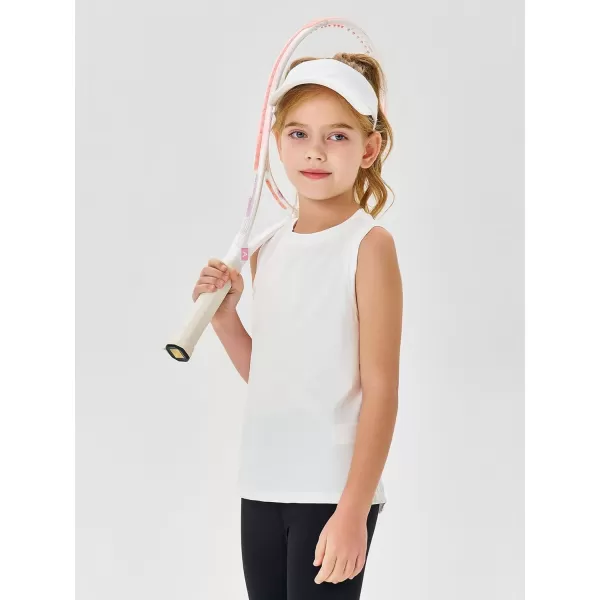 Haloumoning Girls Tank Tops Kids Sleeveless Athletic Lightweight Cute Summer Top Dancewear 5-14 Years