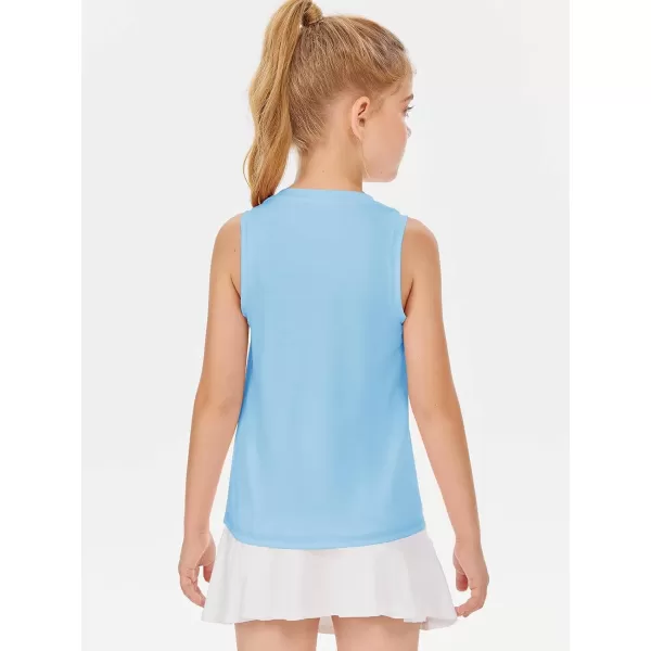 Haloumoning Girls Tank Tops Kids Sleeveless Athletic Lightweight Cute Summer Top Dancewear 5-14 Years