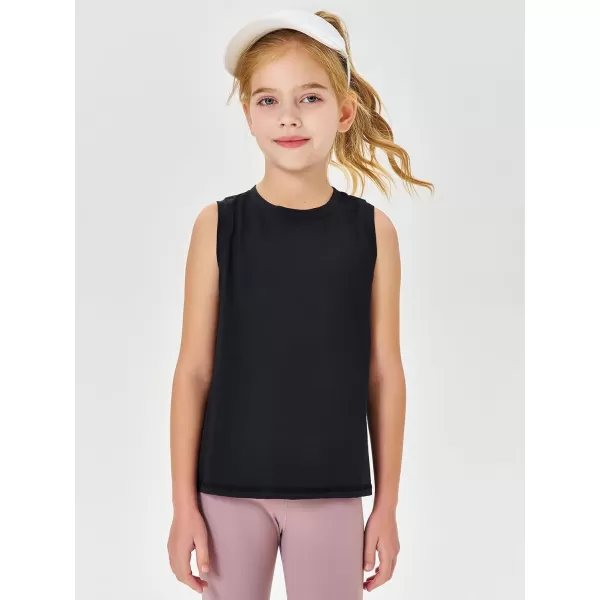 Haloumoning Girls Tank Tops Kids Sleeveless Athletic Lightweight Cute Summer Top Dancewear 5-14 Years