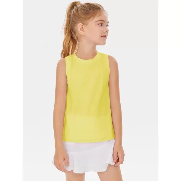 Haloumoning Girls Tank Tops Kids Sleeveless Athletic Lightweight Cute Summer Top Dancewear 5-14 Years