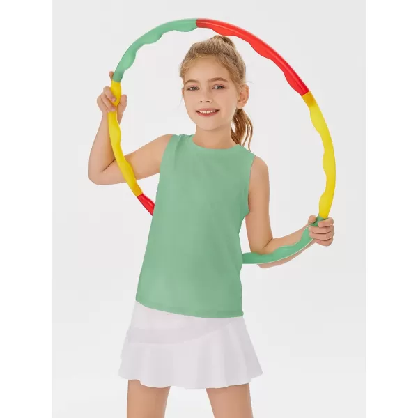 Haloumoning Girls Tank Tops Kids Sleeveless Athletic Lightweight Cute Summer Top Dancewear 5-14 Years