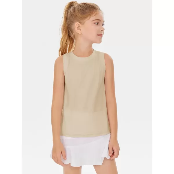Haloumoning Girls Tank Tops Kids Sleeveless Athletic Lightweight Cute Summer Top Dancewear 5-14 Years