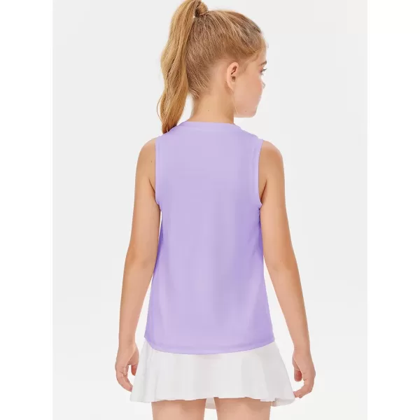 Haloumoning Girls Tank Tops Kids Sleeveless Athletic Lightweight Cute Summer Top Dancewear 5-14 Years
