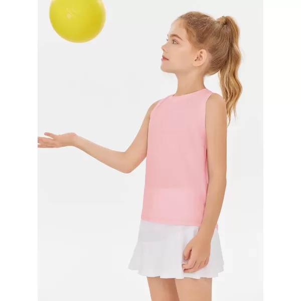 Haloumoning Girls Tank Tops Kids Sleeveless Athletic Lightweight Cute Summer Top Dancewear 5-14 Years
