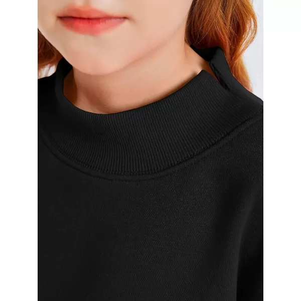 Haloumoning Girls Turtleneck Oversized Sweatshirts Kids Fashion Pullover Long Sleeve Top Clothes 5-14 years