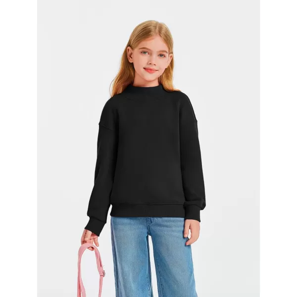 Haloumoning Girls Turtleneck Oversized Sweatshirts Kids Fashion Pullover Long Sleeve Top Clothes 5-14 years