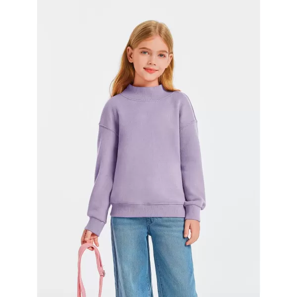 Haloumoning Girls Turtleneck Oversized Sweatshirts Kids Fashion Pullover Long Sleeve Top Clothes 5-14 years
